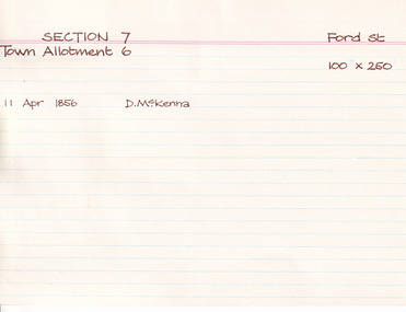 Card (Series) - Index Card, George Tibbits, Ford Street, Beechworth, 1976