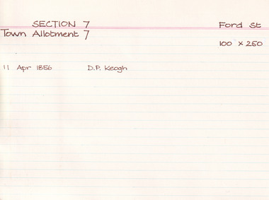 Card (Series) - Index Card, George Tibbits, Ford Street, Beechworth, 1976