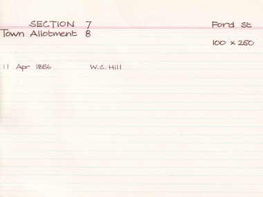 Card (Series) - Index Card, George Tibbits, Ford Street, Beechworth, 1976