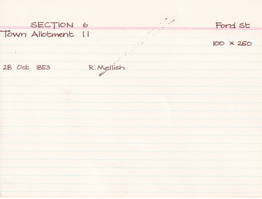 Card (Series) - Index Card, George Tibbits, Ford Street, Beechworth, 1976