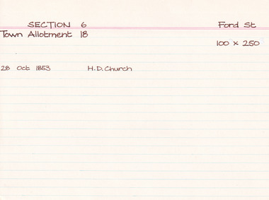 Card (Series) - Index Card, George Tibbits, Ford Street, Beechworth, 1976