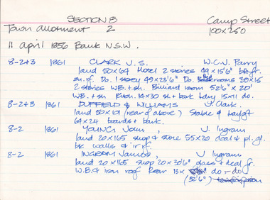 Card (Series) - Index Card, George Tibbits, Camp Street, Beechworth, 1976