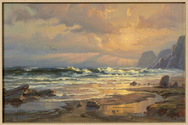 Painting, Andris Jansons, 'Dusk Beach Scene', 1977