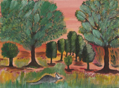 Painting, Aunty Frances Gallagher, 'Grazing Kangaroo', 2010
