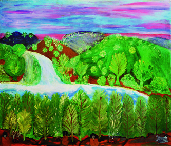 Painting - Aunty Frances Gallagher, Aunty Frances Gallagher, Campsite in Springtime, 2010