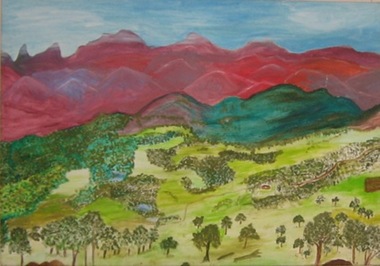 Painting - Aunty Gwen Garoni, Aunty Gwen Garoni, Taungurong Country; View of Yea, 2006