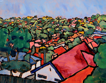 Painting - George Eustice, George Eustice, Rooftops, 2012