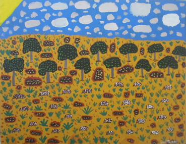 Painting - Trevor Turbo Brown, Trevor Turbo Brown, Echidnas on the Move, 2004