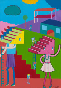 Painting - Suzana Poljak, Suzana Poljak, Staircase Head, 2006