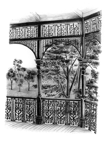 Drawing, Helen Semmler, Book Illustration for Ghost Ride by Rosemary Hayes; Page 26, 2010