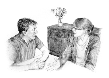 Drawing, Helen Semmler, Book Illustration for Ghost Ride by Rosemary Hayes; Page 43, 2010