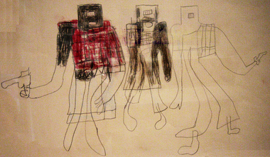 Drawing - John Huggins, John Huggins, Ned Kelly, 2007