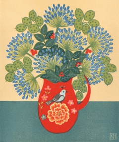 Print, Kate Hudson, Agapanthus and Honesty, 2010