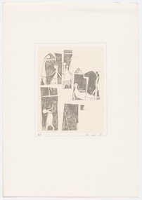 Print, Yosl Bergner, 'Figures in Windows', 1955