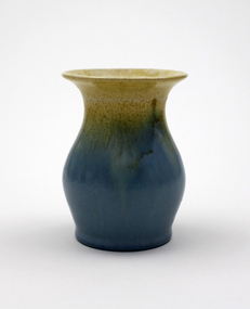 Ceramic, Premier Pottery, Earthenware 'Remued' baluster-shaped vase, green / brown / blue, 1941-1955