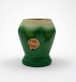 Ceramic, Premier Pottery, Earthenware 'Remued' egg-cup vase, green / brown, 1941-1955