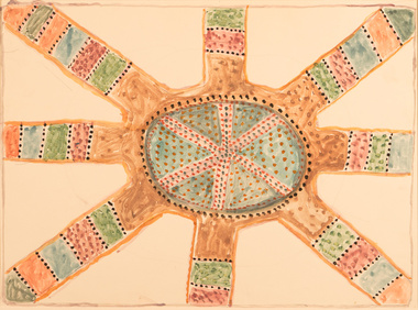 Artwork, other - Untitled totemic design, Anonymous Aboriginal, 1950's