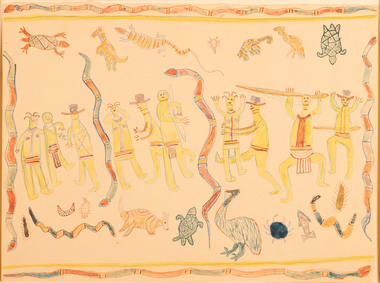 Work on paper - Untitled totemic design, Anonymous Aboriginal, 1950's