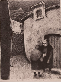 Artwork, other - Women Talking 1981 - 'Images of Opoul Series' No 4, Noel Counihan