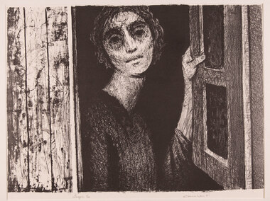 Artwork, other - Woman at Window 1981 'Images of Opoul Series' No 6, Noel Counihan