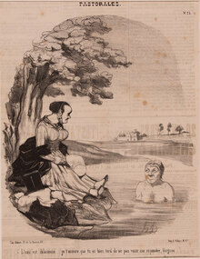 Work on paper - L'eau est delicieuse, Honore Daumier