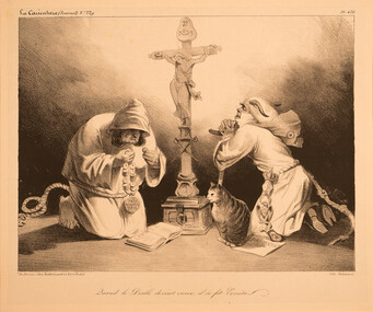 Artwork, other - 111 Quand le Diable devint vieux il se fit Ermite, Honore Daumier