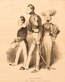 Artwork, other - 196 Trois principicules tires d'un tableau Philippard, Honore Daumier