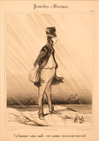 Work on paper - 808 Un homme sans asile est comme un oiseau sans nid  1840, Honore Daumier