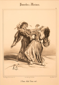 Artwork, other - 810 A bon chat bon rat, Honore Daumier