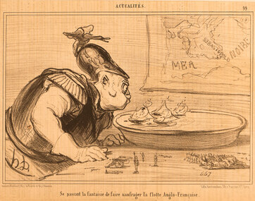 Artwork, other - 2526 Se passant la fantasie de fairie naufrager la flotte Anglo-Franaise, Honore Daumier