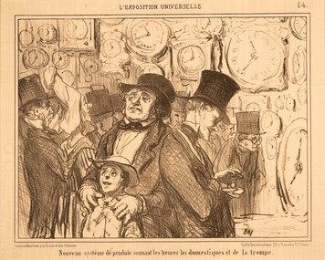 Artwork, other - 2686 2687 Nouveau systeme de pendule sonnat les heures, Honore Daumier