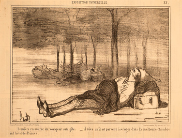 Artwork, other - 2697 Derniere resource du voyageur sans gite, Honore Daumier