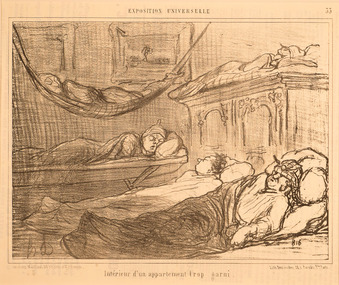 Artwork, other - 2689 Interieur d'un appartement trop garni, Honore Daumier
