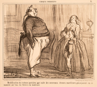 Artwork, other - 2807 Modification du costume parisien par suite des nouveaux drames maritimes, Honore Daumier