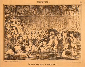 Artwork, other - 2863 Vue prise aux bains a quatre sous, Honore Daumier