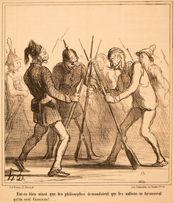Artwork, other - Est-ce bien ainsi que les philosophes demanaient que ...qu'un seul faisceau ?, Honore Daumier