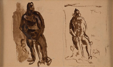 Artwork, other - Workmen,Study for Rebirth of a City, Maitland 1955, William Dobell