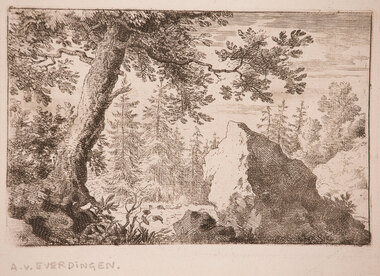 Artwork, other - The Large Boulder in the Wood, Allaert Van Everdingan