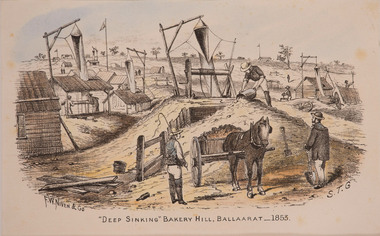 Artwork, other - Deep Sinking, Bakery Hill, Ballarat 1853 [sic] 1853, S. T. Gill