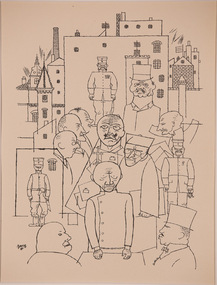 Artwork, other - He derided Hindenburg [Er hat Hindenburg verspottet] 1920, George Grosz