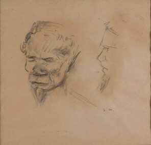 Work on paper - Untitled [Aboriginal head in two views] c. Late 1950's, Sali Herman