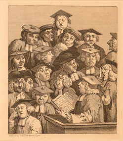 Artwork, other - Scholars at a Lecture 1736, William Hogarth