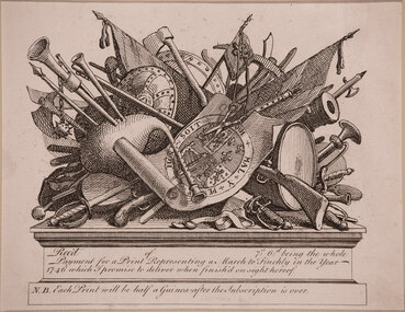 Artwork, other - [ A Stand of Musical Instruments etc] Made as a subscription ticket, 1749/1750, William Hogarth