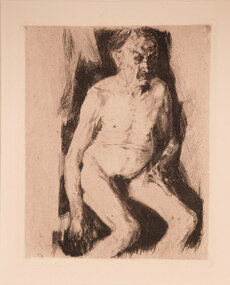 Artwork, other - Seated Male Nude Study [Sitzender mannlicher Akt] 1891, Kathe Kollwitz