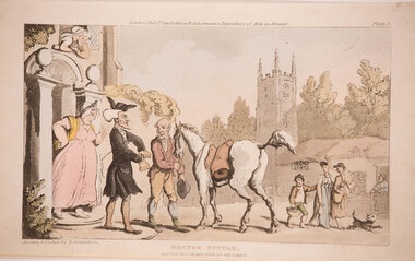 Artwork, other - Doctor Syntax Setting out on his tour of the Lakes, Thomas Rowlandson