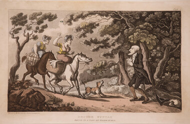 Artwork, other - Doctor Syntax Bound to a Tree by Highwaymen, Thomas Rowlandson