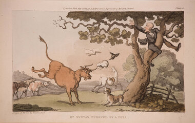 Artwork, other - Doctor Syntax Pursued by a Bull, Thomas Rowlandson
