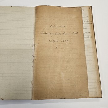 Inside page of minute book with handwritten text