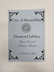 Blue paper booklet cover with black printed text