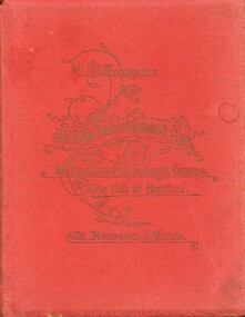 Red hard covered book with gold gilt text on cover